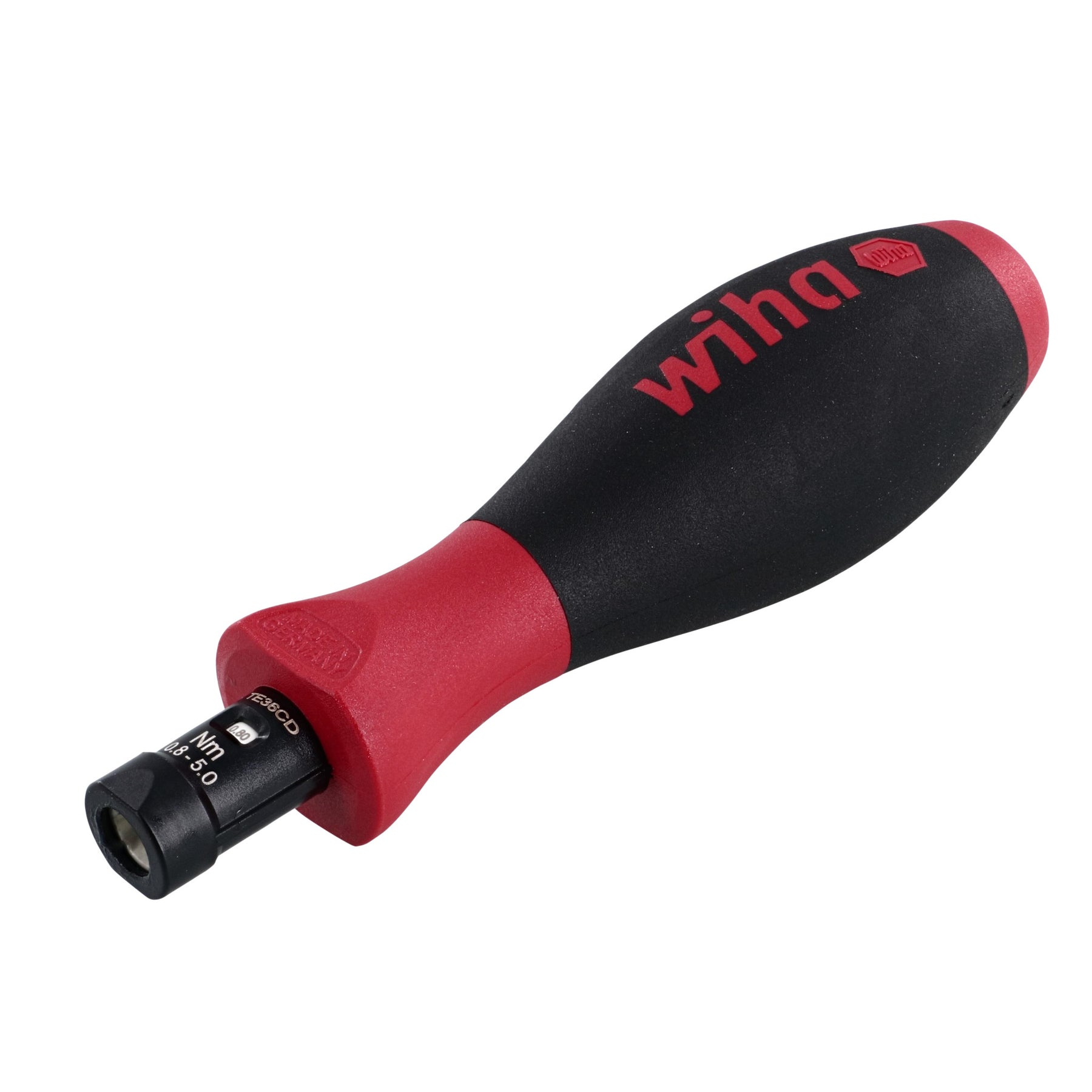 Wiha 28418 SoftFinish TorqueVario-S Adjustable Torque Screwdriver Handle w/Newton Meter Scale, 0.8-5.0 Nm with 1/4" Bit Adapter — additional product view