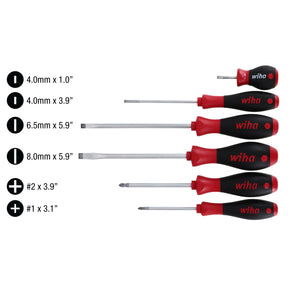 6 Piece SoftFinish Slotted and Phillips Screwdriver Set