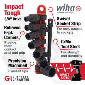 8 Piece 3/8" Drive SAE Impact Socket Set