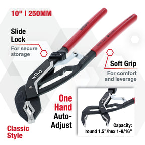 Classic Auto Grip V-Jaw Tongue and Groove Pliers 10"