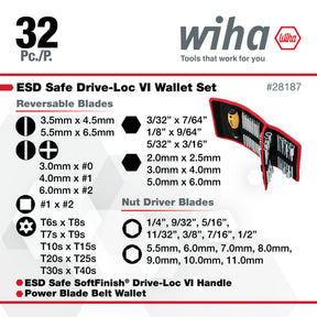 32 Piece ESD Safe Drive-Loc VI Wallet Set
