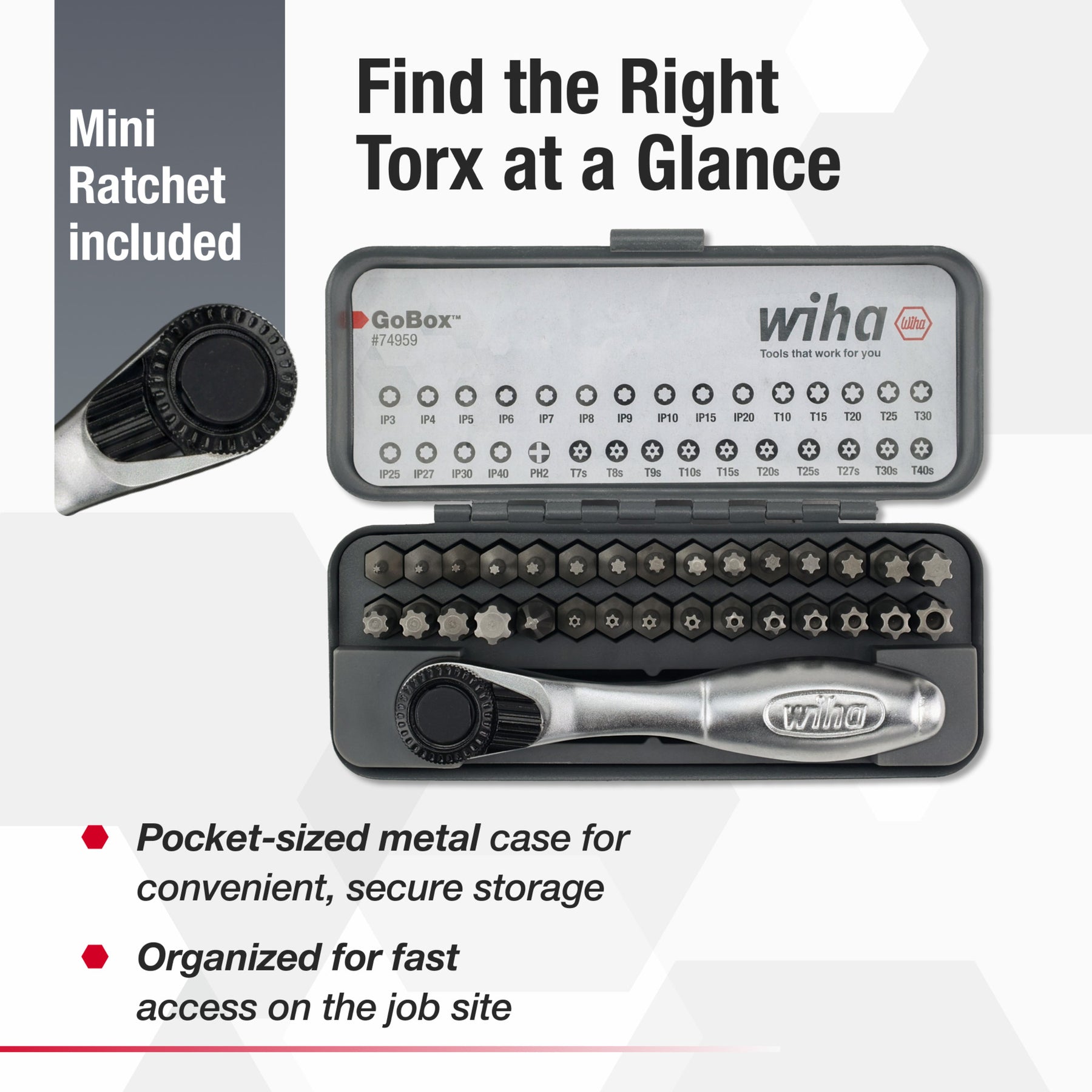 32 Piece GoBox Master Torx Bit Set with Mini Ratchet
