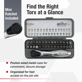 32 Piece GoBox Master Torx Bit Set with Mini Ratchet
