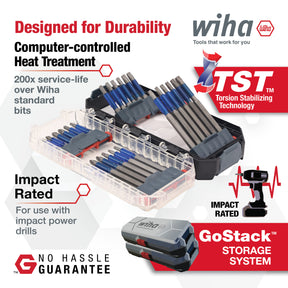 24 Piece GoStack TerminatorBlue Impact Bit Set