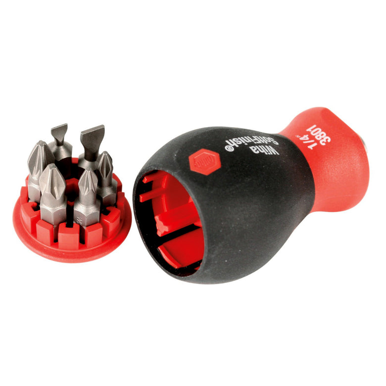 7 Piece SoftFinish Stubby Bit Holder Set - Slotted, Phillips, PoziDriv