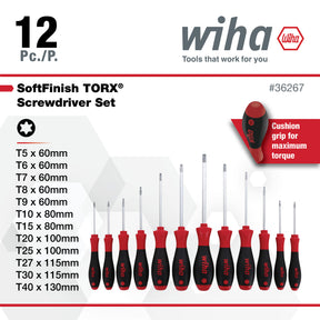 12 Piece SoftFinish Torx Screwdriver Set