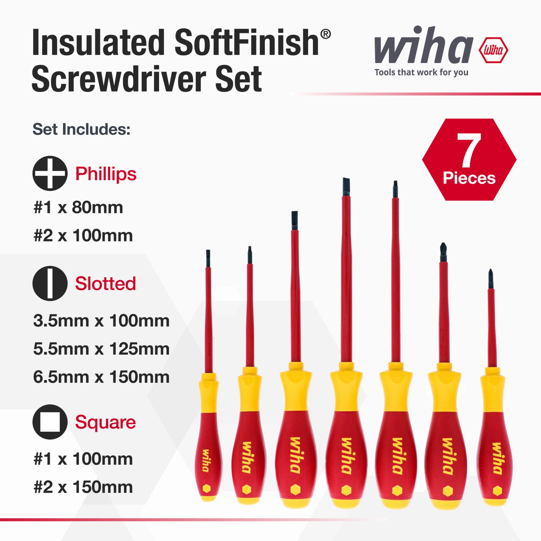 7 Piece Insulated SoftFinish Screwdriver Set