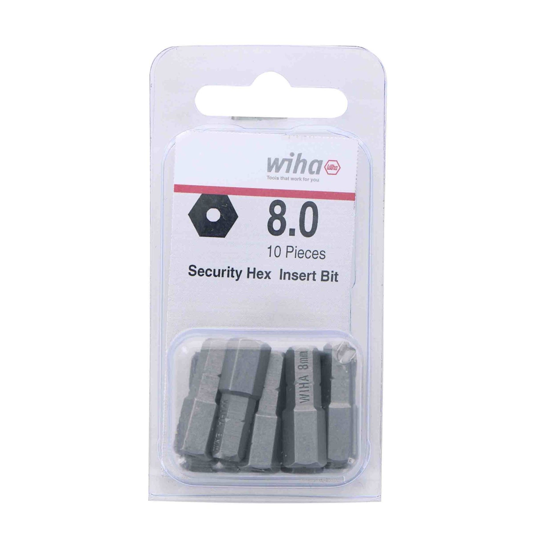 Security Hex Bit 8.0 - 25mm - 10 Pack