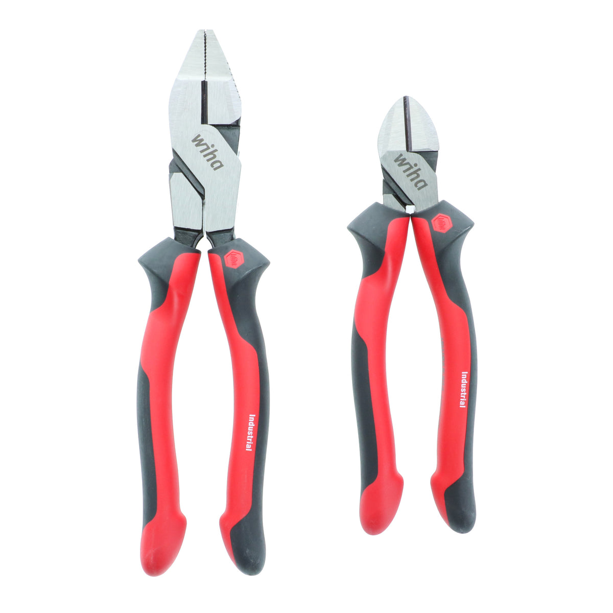 Wiha 30960 2 Piece Industrial SoftGrip NE Style Lineman's Pliers and Diagonal Cutter Set