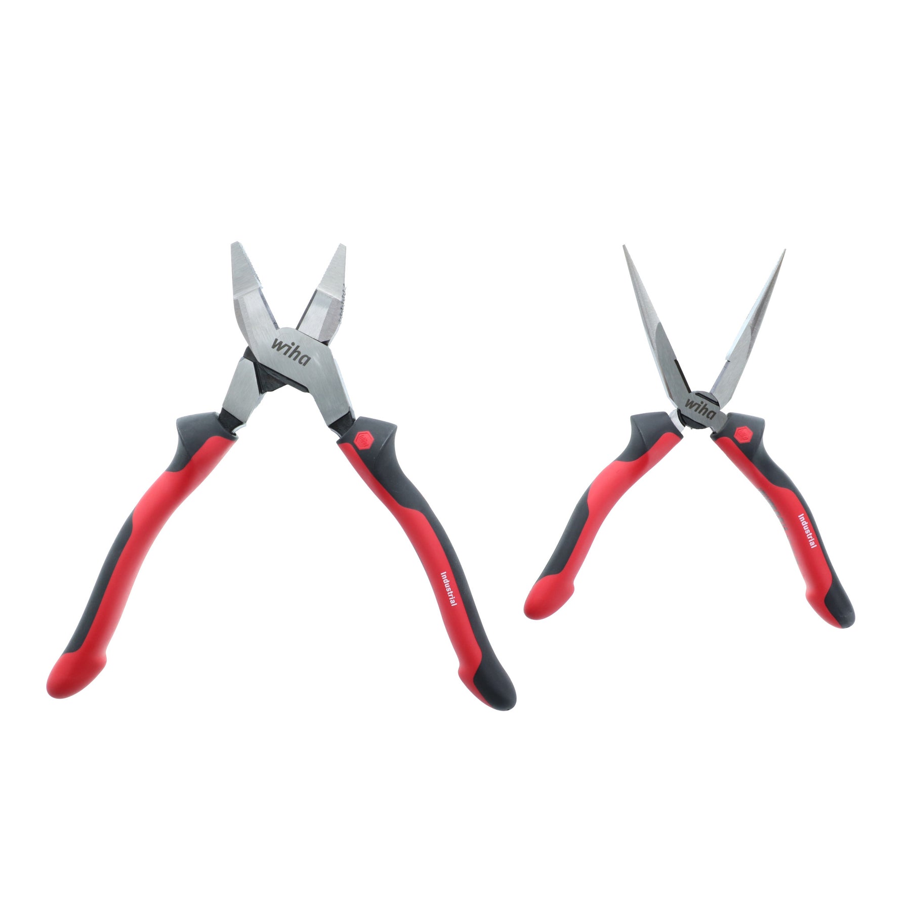 2 Piece Industrial SoftGrip NE Style Lineman's and Long Nose Pliers Set