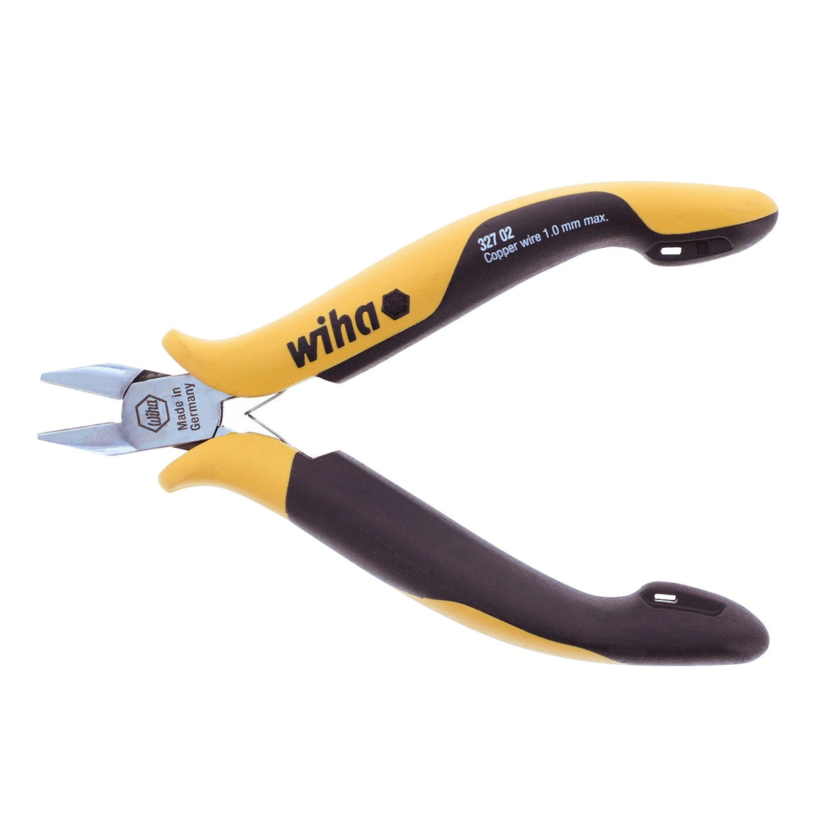 Wiha 32702 Electronic  ESD Safe Precision Cutters with Tapered Head and Hollow Ground Back Flush
