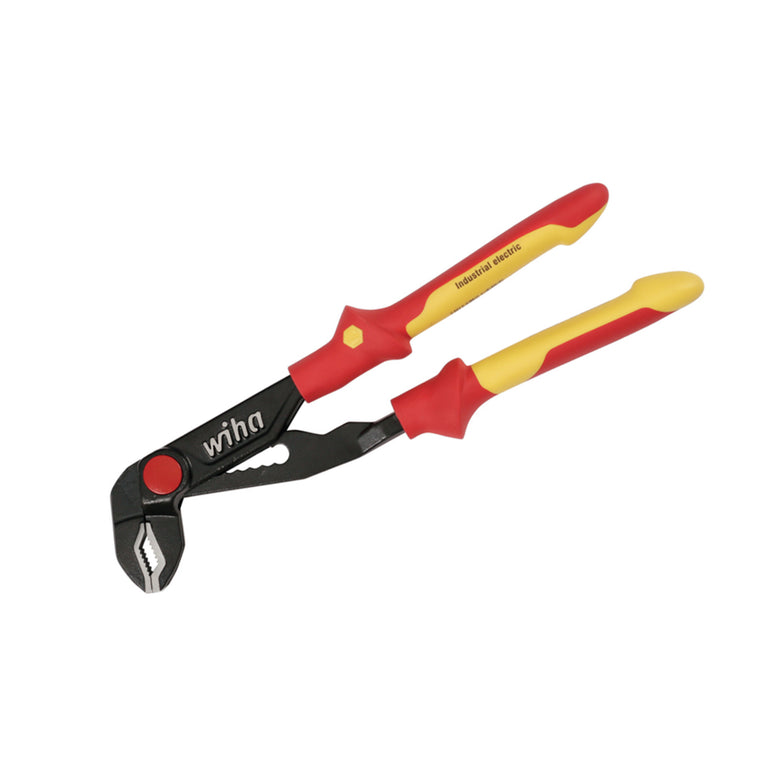 Insulated Industrial Push Button V-Jaw Tongue and Groove Pliers 10.0"