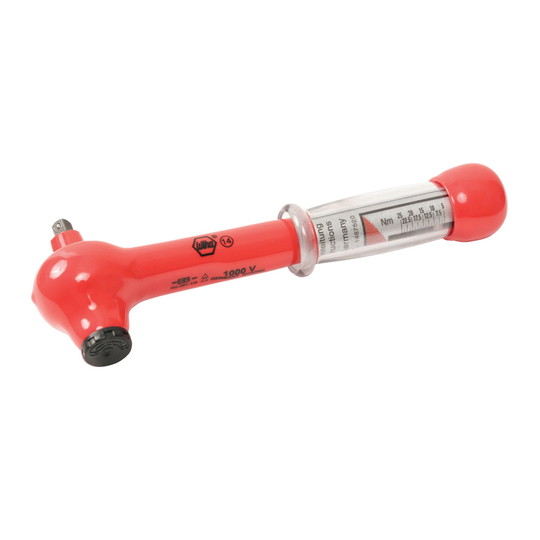 Insulated Ratcheting Torque Wrench 1/4" Drive 5-25 Nm