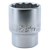 Wiha 33842 12 Point - 1/2" Drive Socket 26.0mm