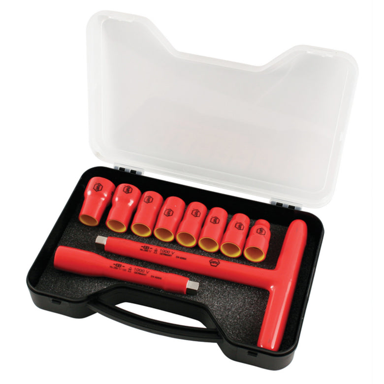 10 Piece Insulated Socket and T-Handle Set 3/8" Drive - Metric