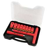 Wiha 31595 10 Piece Insulated T-handle Socket Set 3/8" Drive - Metric