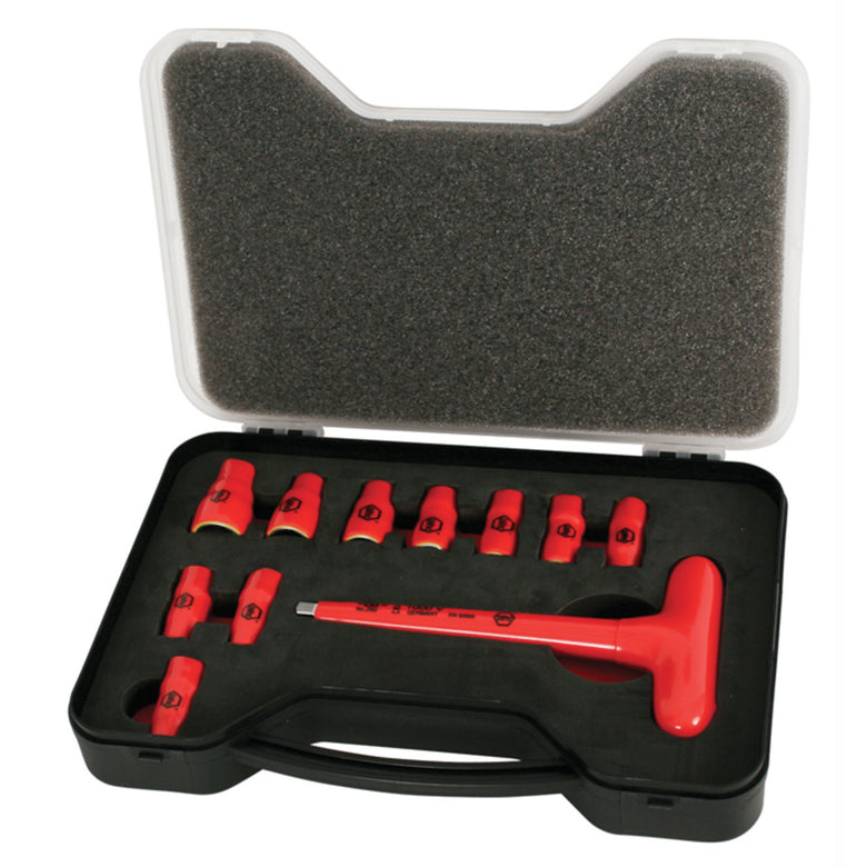 11 Piece Insulated Socket and T-Handle Set 1/4" Drive - Metric