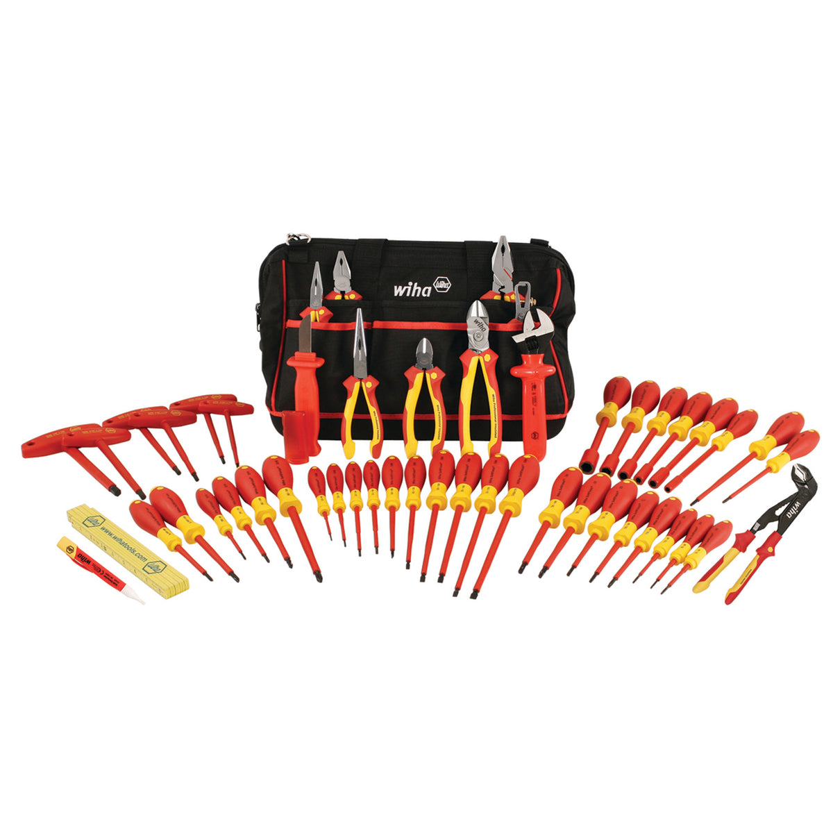 Wiha 32874 50 Piece Master Electrician's Insulated Tool Set In Canvas Tool Bag