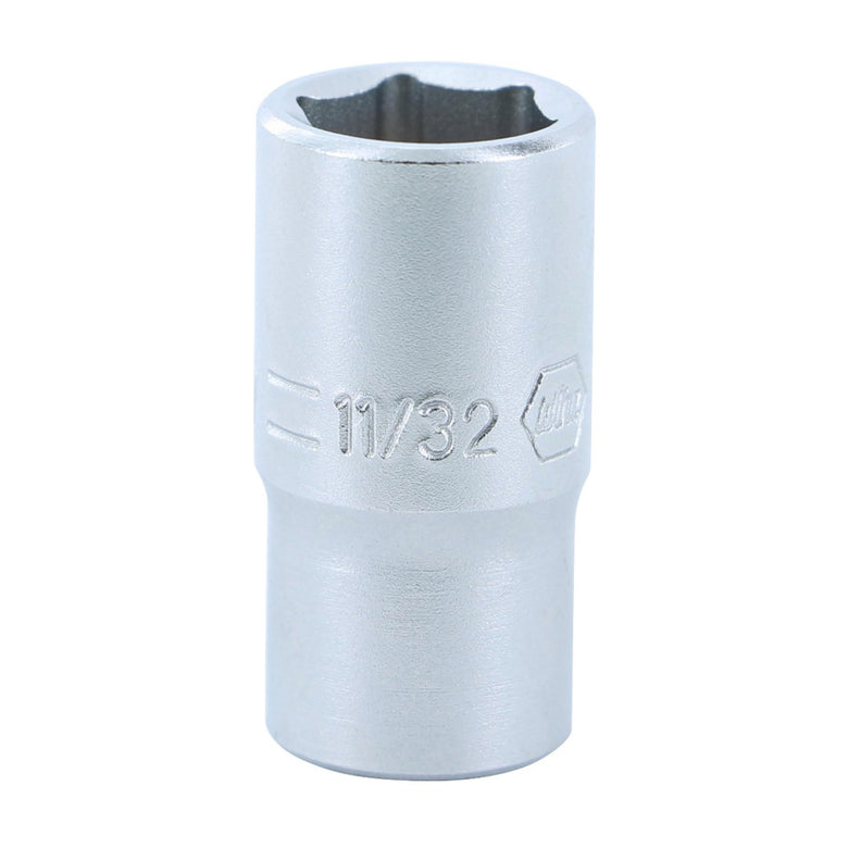 6 Point - 1/4 Inch Drive Socket - 11/32" x 25mm