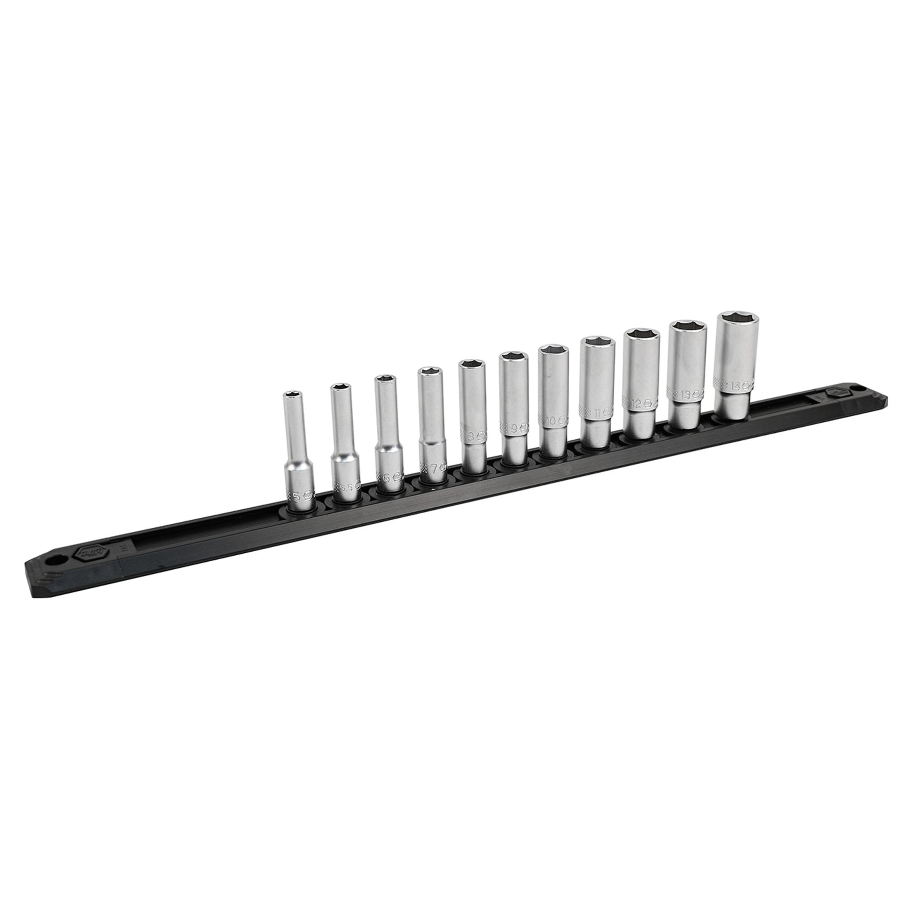 14 Piece Professional Series Socket and Ratchet Set with 3 and 6 Inch Extension Bars - Metric