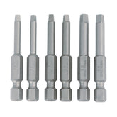 Wiha 74895 Square Power Bit #1, 2 and 3 x 50mm - 6 Pack