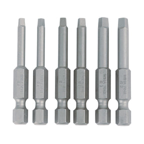 Square Power Bit #1, 2 and 3 x 50mm - 6 Pack
