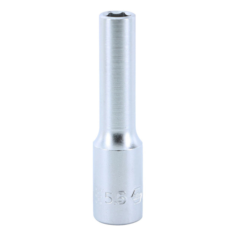 6 Point - 1/4 Inch Drive Deep Socket - 5.5mm x 50mm