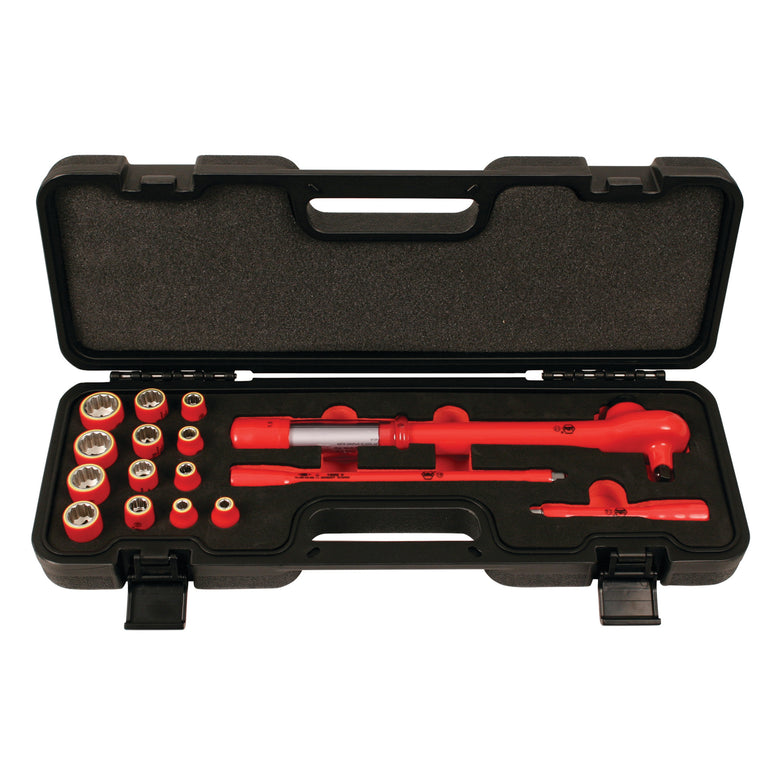 16 Piece Insulated 3/8" Drive Torque Socket Set - Metric