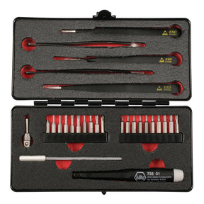 28 Piece System 4 ESD Safe MicroBits and Tweezer Set