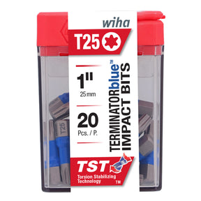 Wiha 70060 TerminatorBlue Impact Bit Torx T25 - 1 Inch - 20 Pack