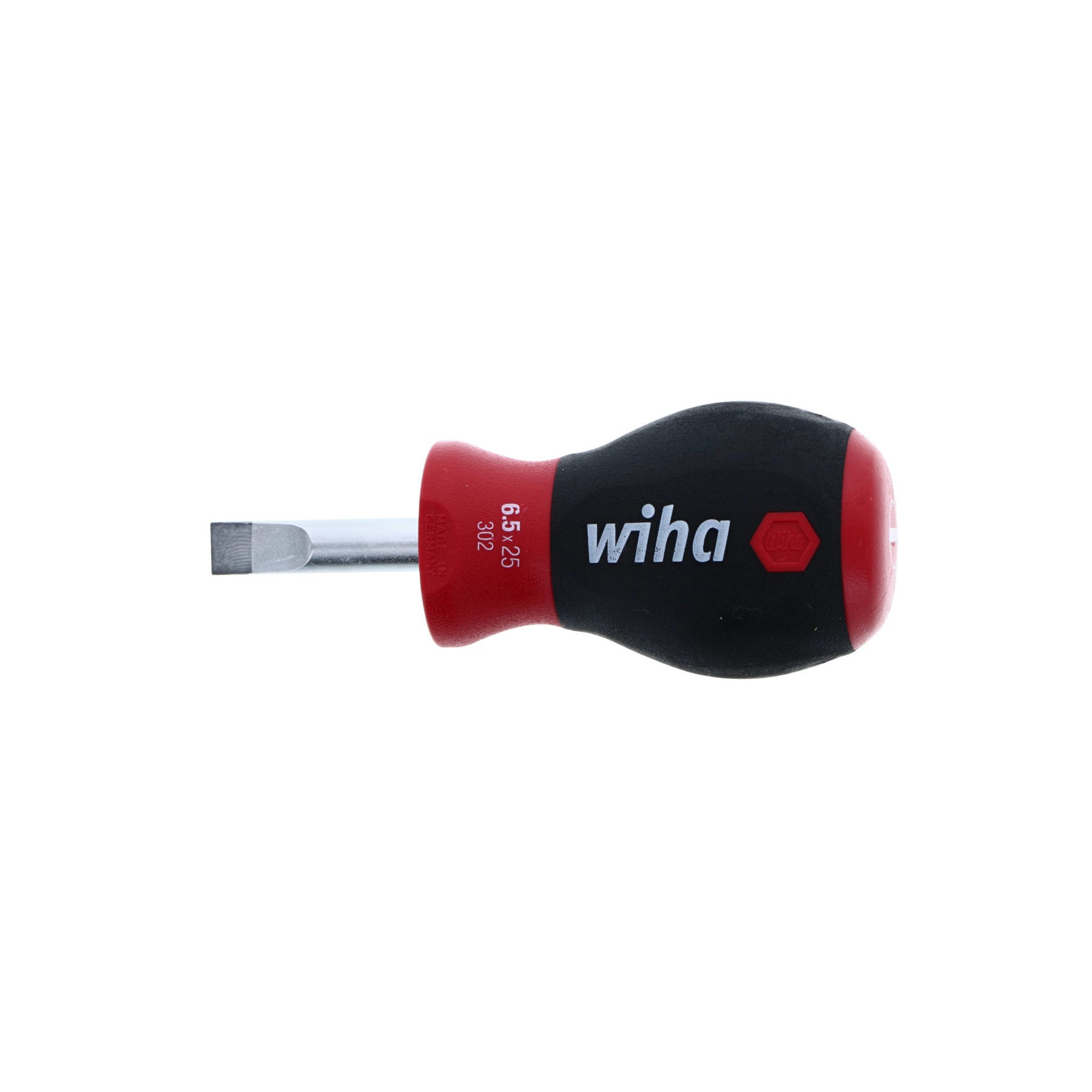 Wiha 30265 SoftFinish Stubby Slotted Screwdriver 6.5mm x 25mm