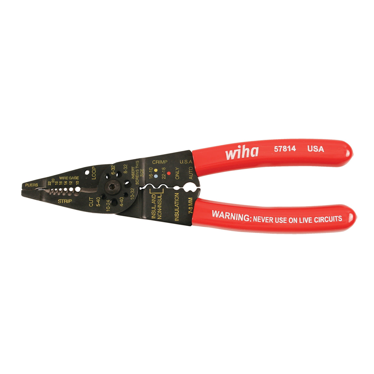 Wiha 57814 Classic Grip Wire Combination Strippers/Crimpers 8.25"