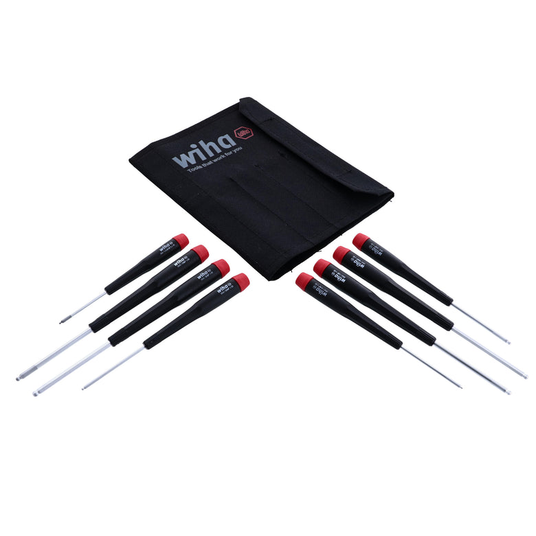 8 Piece Precision Ball End Hex Imperial Screwdriver Set - Inch