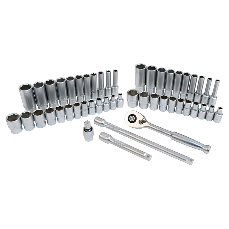 49 Piece 1/4” Drive MM and SAE Socket Set