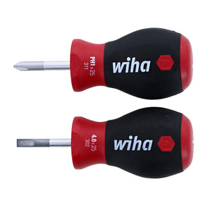 Wiha 31190 2 Piece SoftFinish Stubby Slotted and Phillips Screwdriver Set