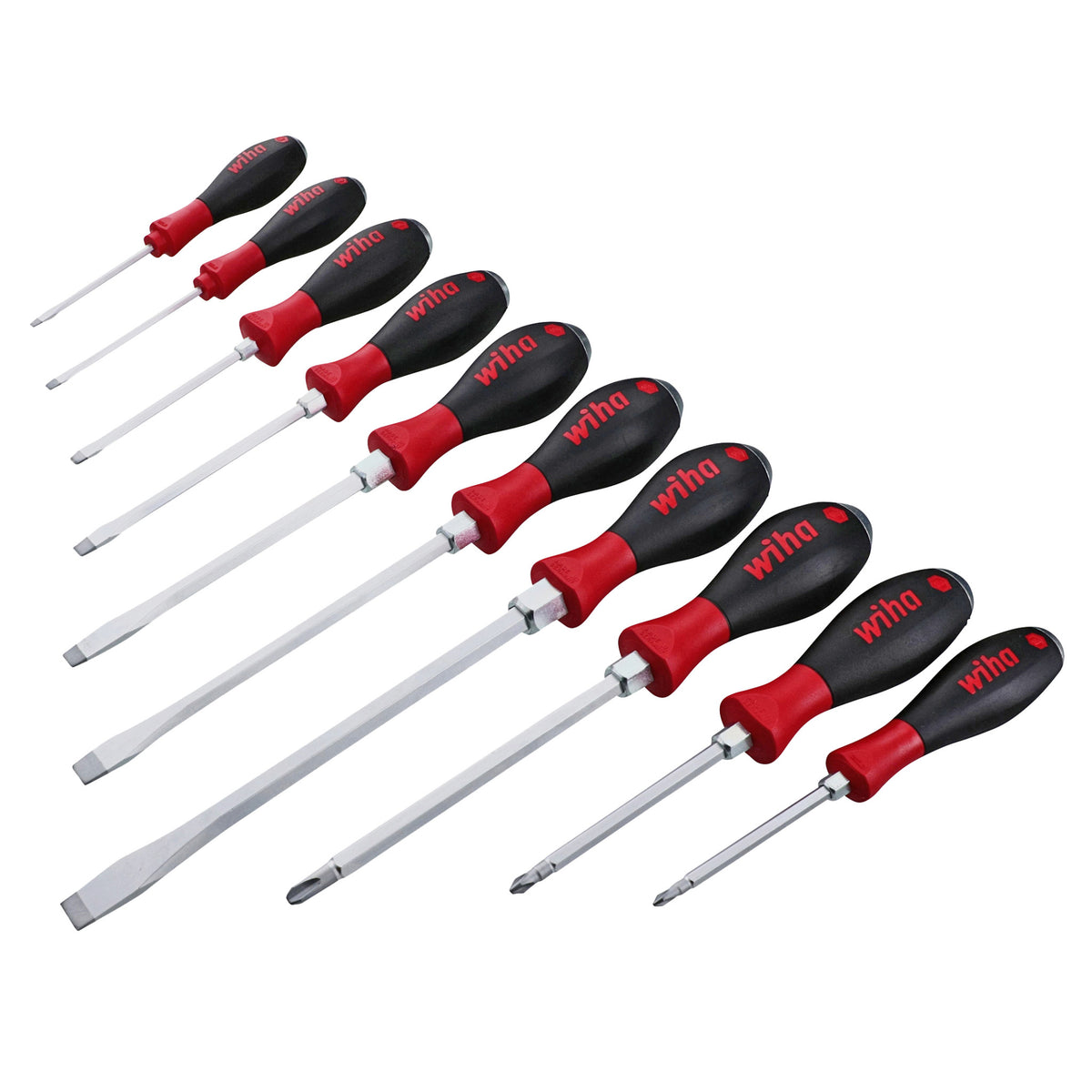 Wiha 53099 10 Piece SoftFinish X Heavy Duty Slotted and Phillips Screwdriver Set