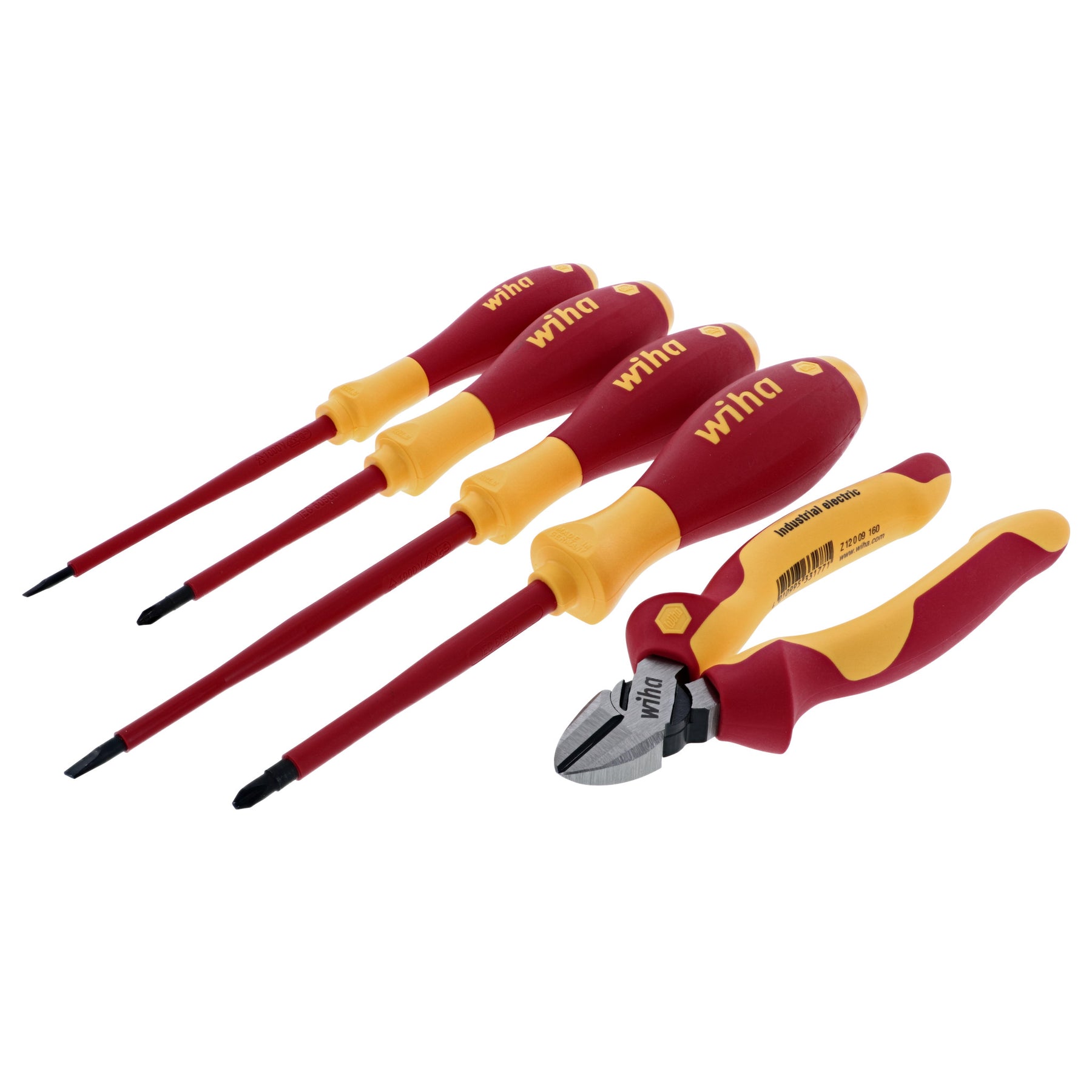 5 Piece Insulated Industrial Cutters and Screwdriver Set