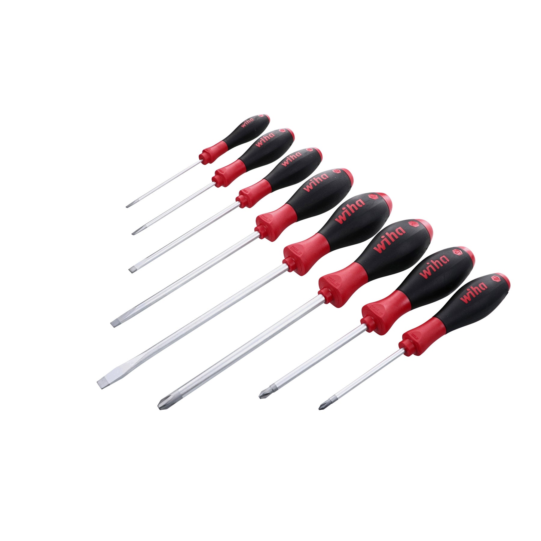 Wiha 30298 8 Piece SoftFinish Slotted and Phillips Screwdriver Set