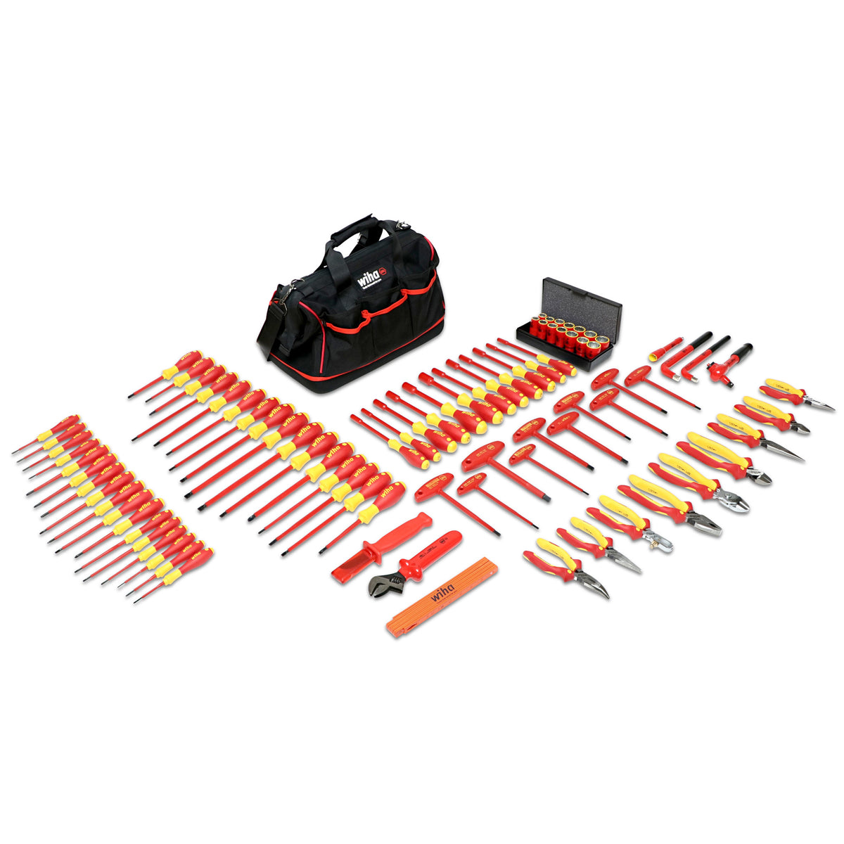 Wiha 32877 80 Piece Master Electrician's Insulated Tool Set in Canvas Tool Bag