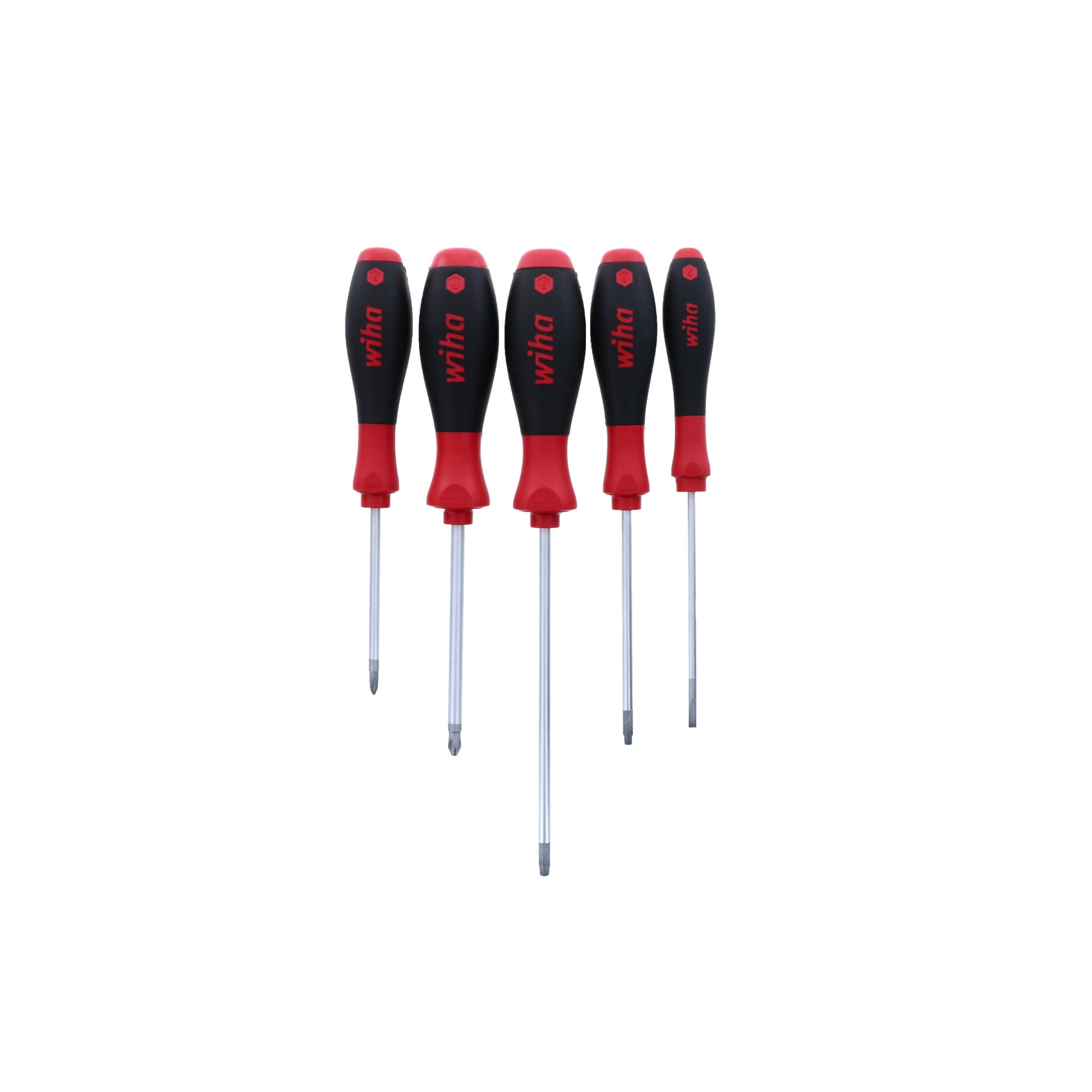 5 Piece SoftFinish Slotted and Phillips and Square Screwdriver Set