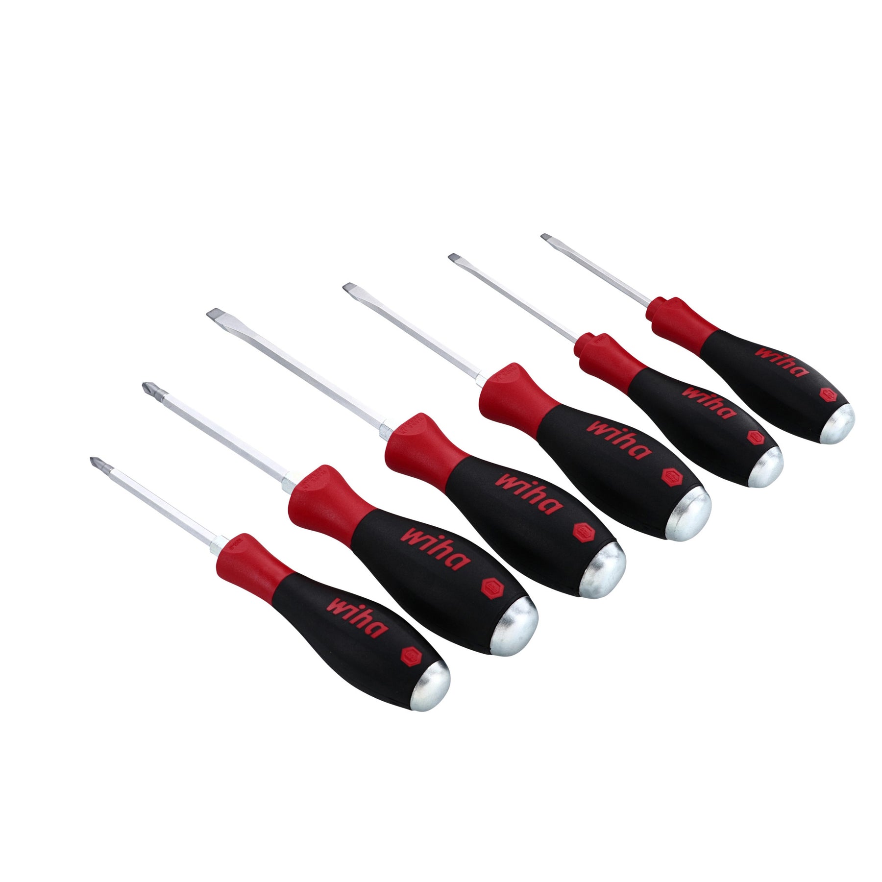 Wiha 53096 6 Piece SoftFinish X Heavy Duty Slotted and Phillips Screwdriver Set