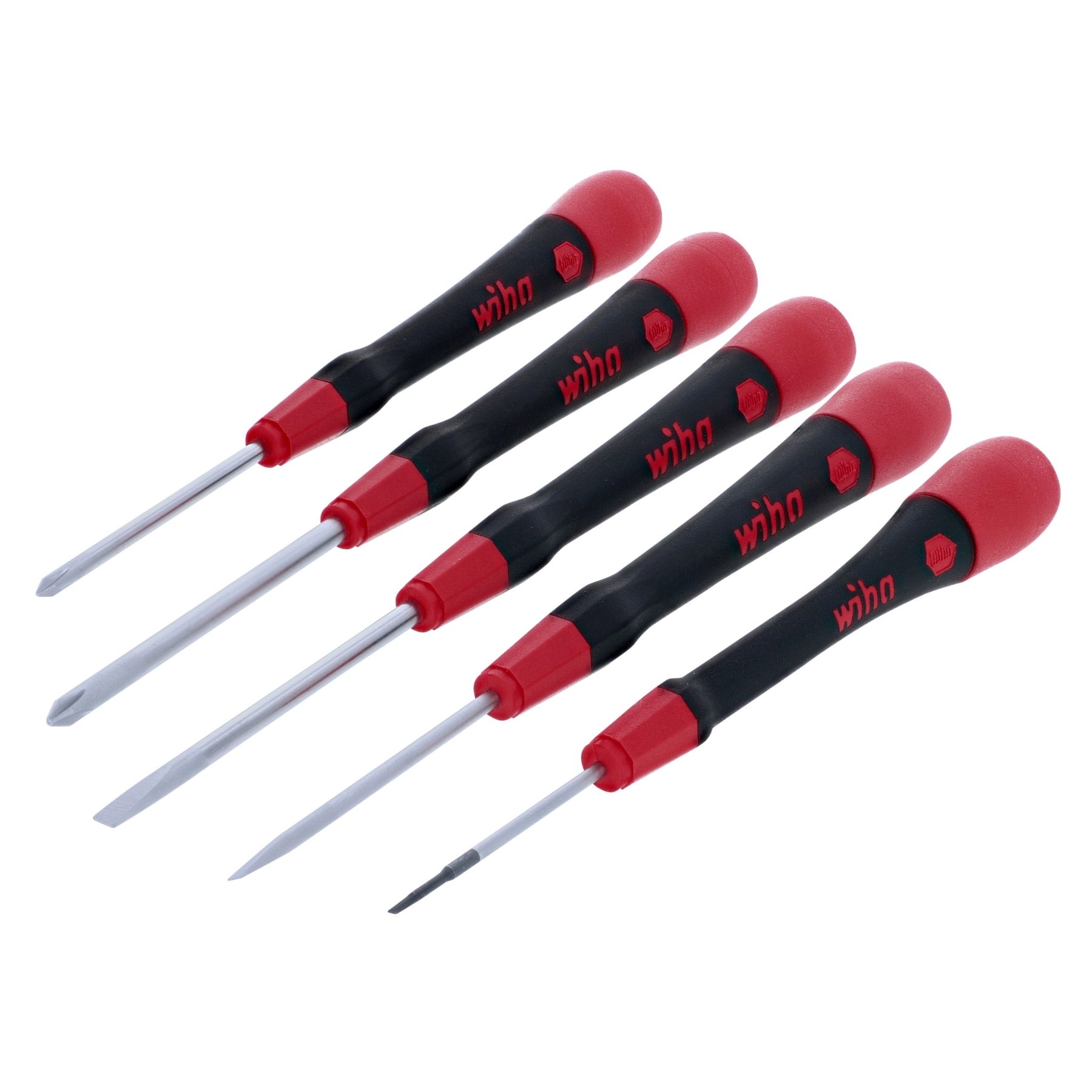 Wiha 26195 5 Piece PicoFinish Slotted and Phillips Precision Screwdriver Set