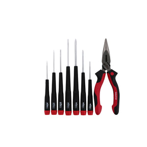 8 Piece Precision Slotted and Phillips Screwdrivers and Pliers Set