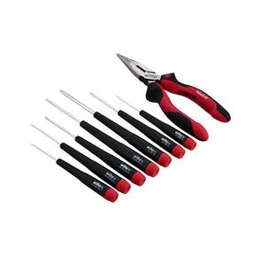 8 Piece Precision Slotted and Phillips Screwdrivers and Pliers Set