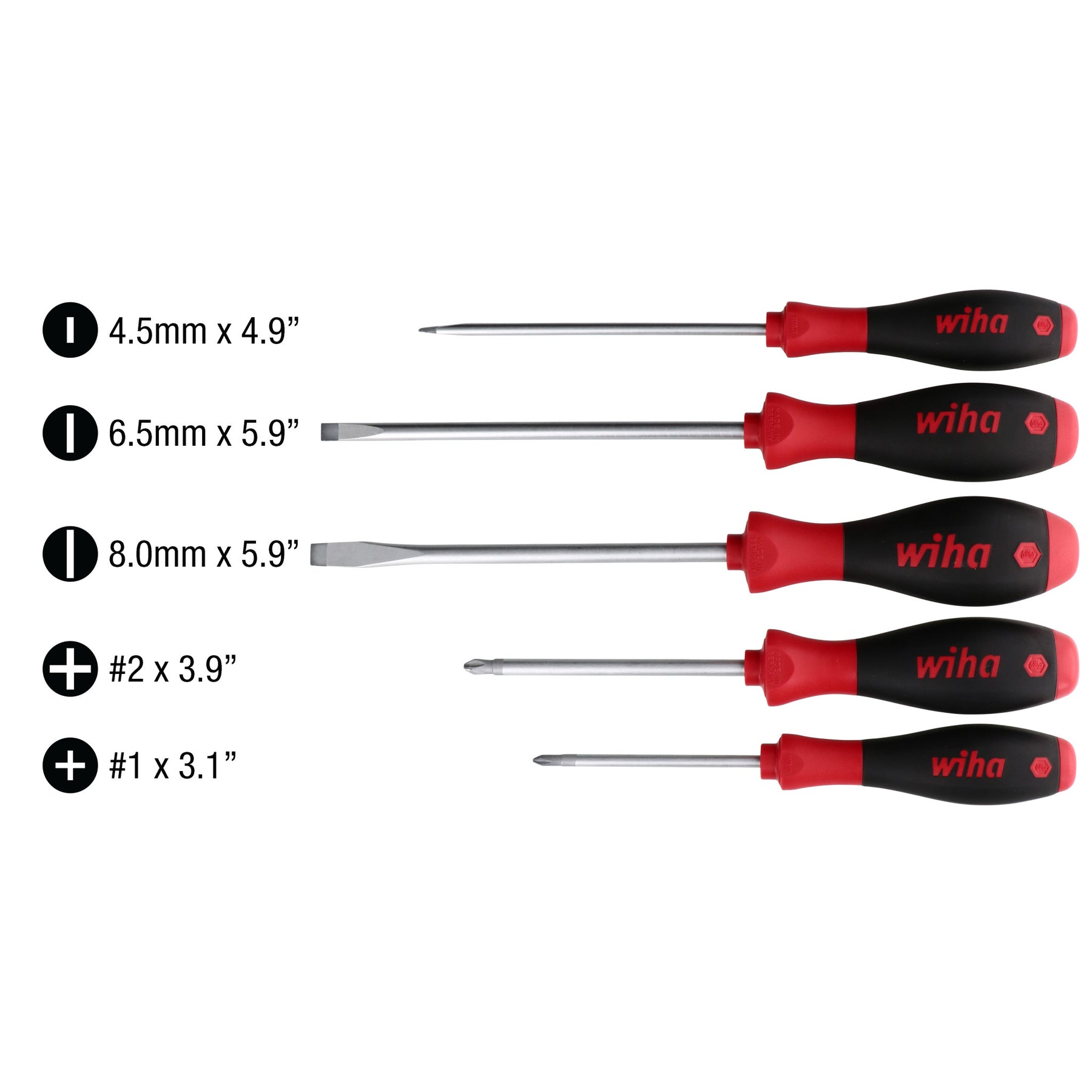 5 Piece SoftFinish Slotted and Phillips Screwdriver Set