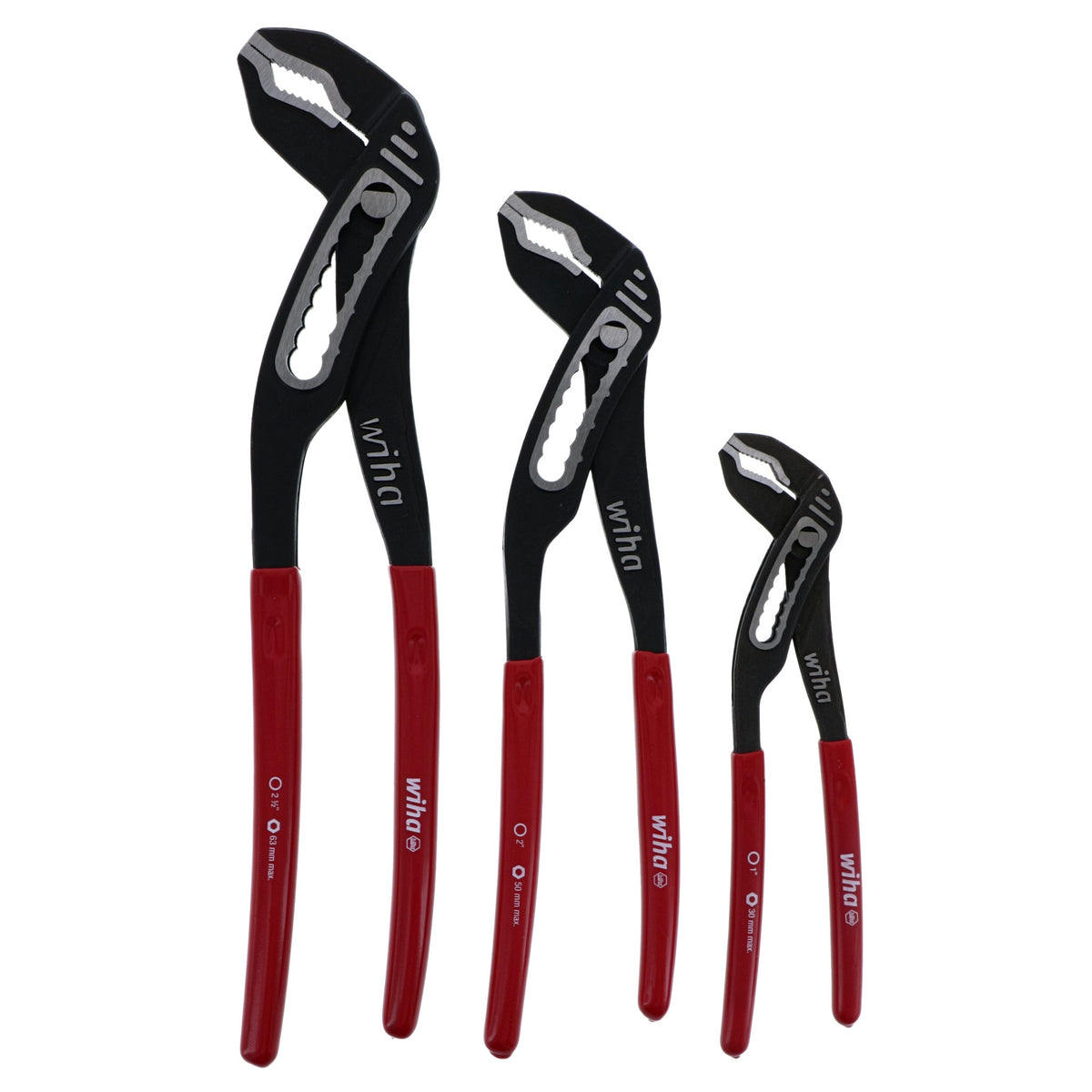 Wiha 32670 3 Piece Classic Grip V-Jaw Tongue and Groove Pliers Set