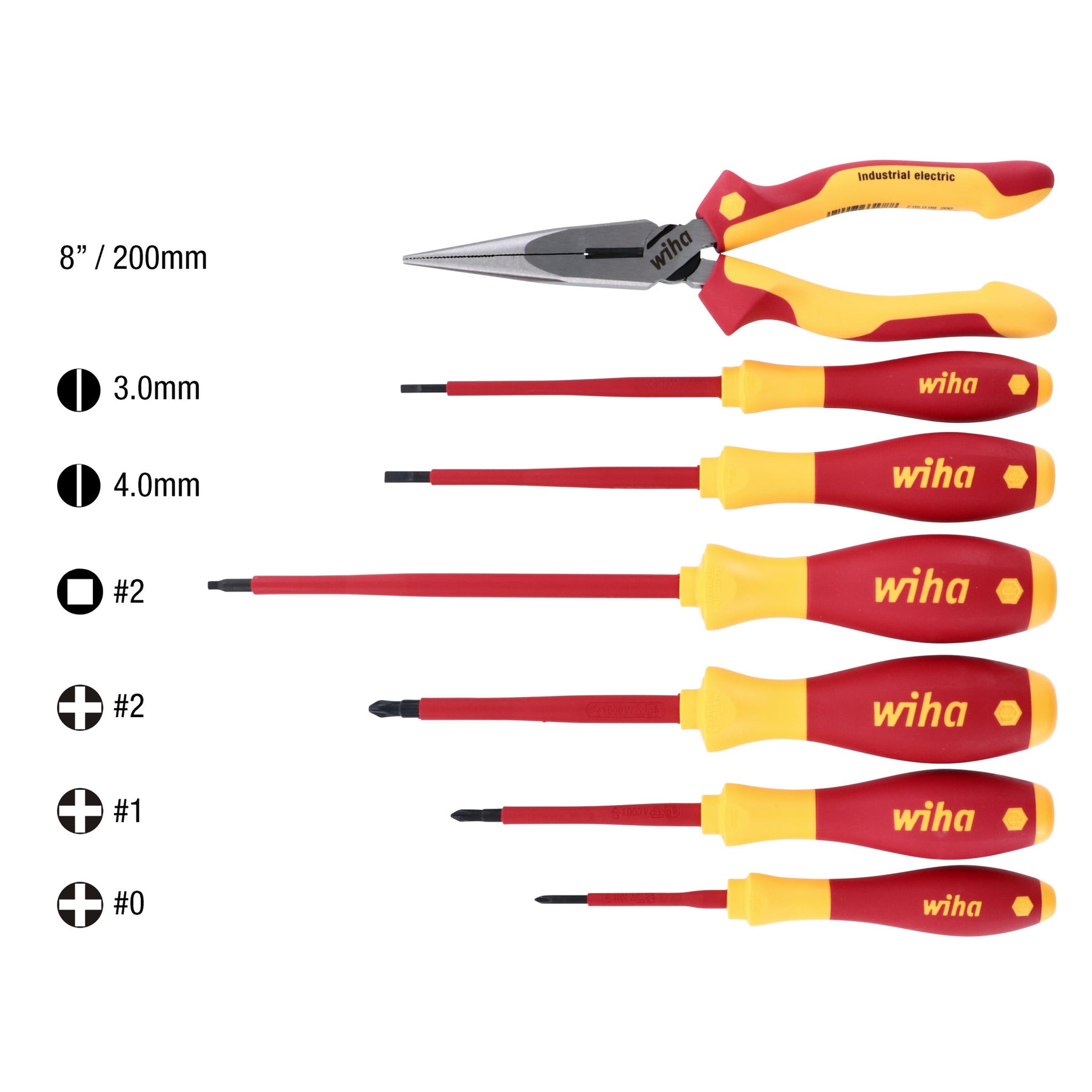 7 Piece Insulated SoftFinish Screwdriver and Long Nose Pliers Set