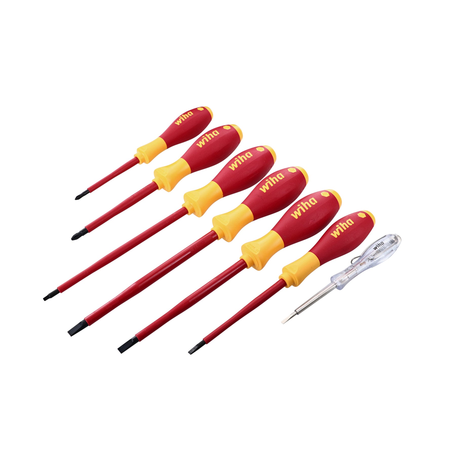 Wiha 32087 7 Piece Insulated SoftFinish Screwdriver and Voltage Detector Set