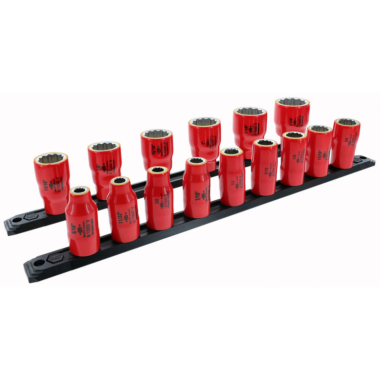 15 Piece Insulated Socket Set 1/2" Drive - SAE