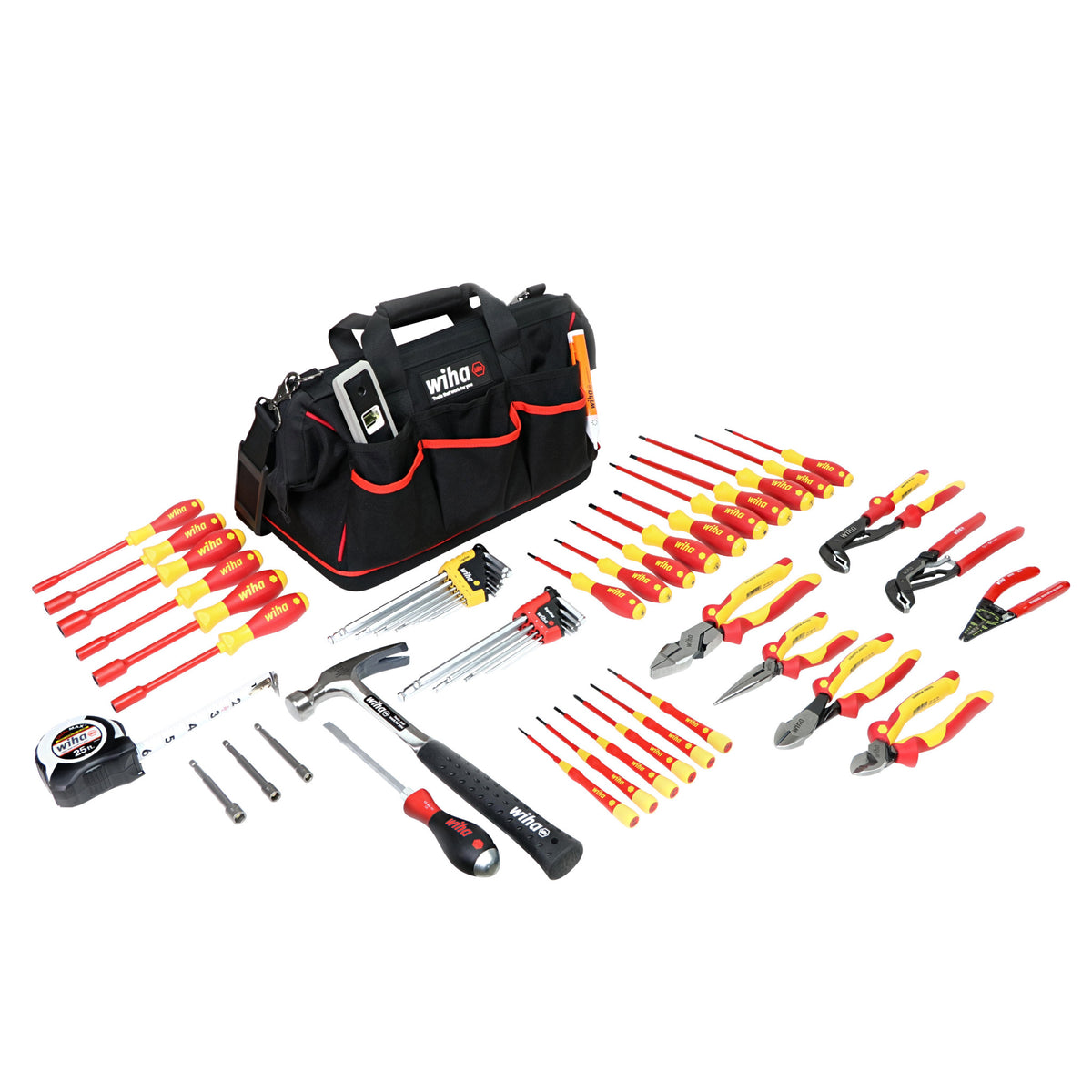 Wiha 32937 59 Piece Master Electrician's Insulated Tool Set in Canvas Tool Bag